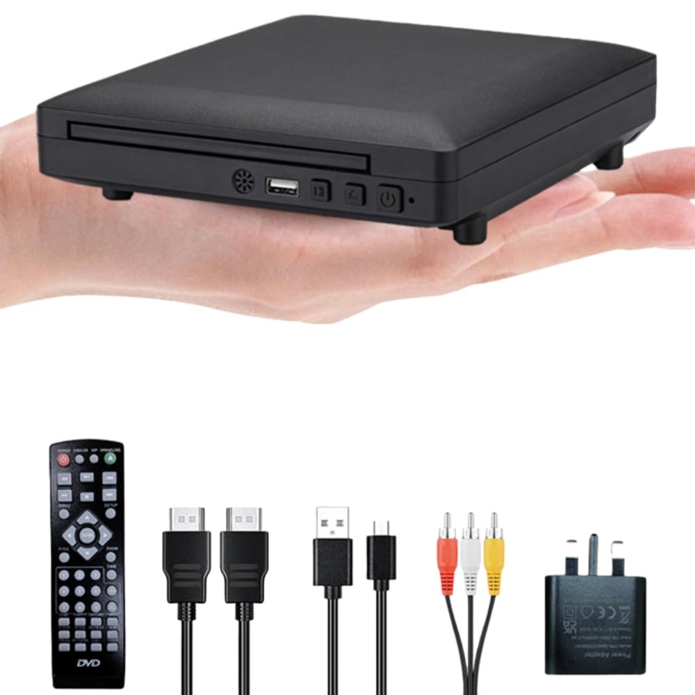 Amazon | VQK ミニ HD DVD プレーヤー (ケーブル サポート付き)、1080p